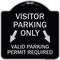 Signmission Parking Area Visitors Parking Only Valid Parking Permit Required with Both Side Down, BS-1818-23469 A-DES-BS-1818-23469 - alternate 1